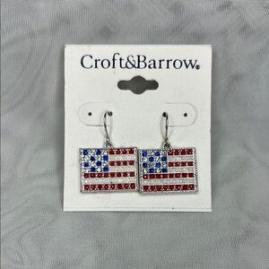 Croft & Barrow American Flag Earrings